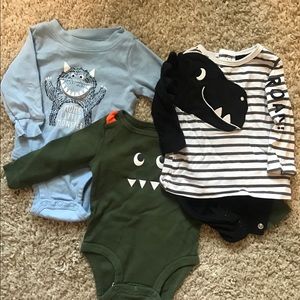 Boys long sleeve onesie bundle